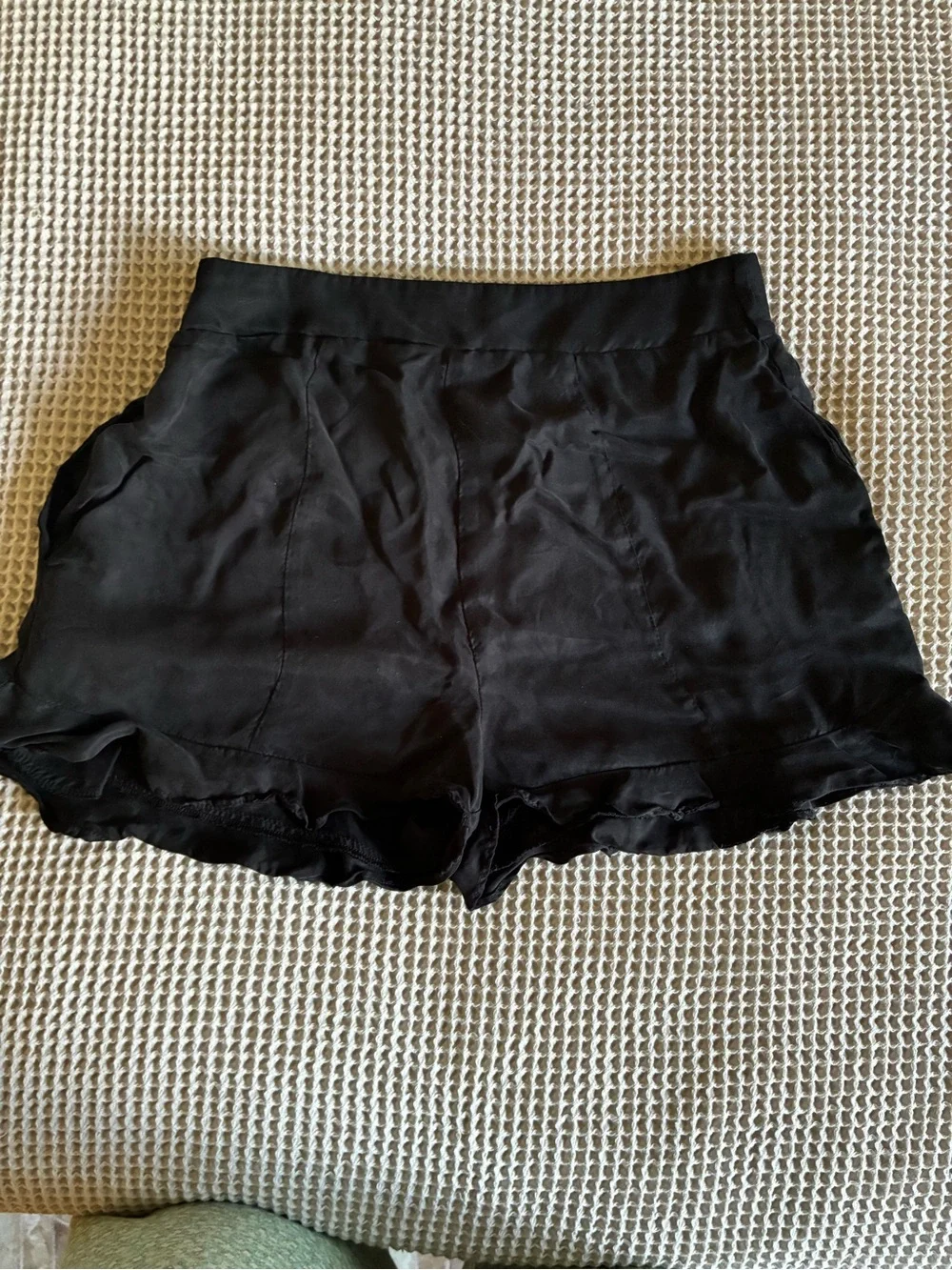 Urban Outfitters Black Ruffle Hem Shorts